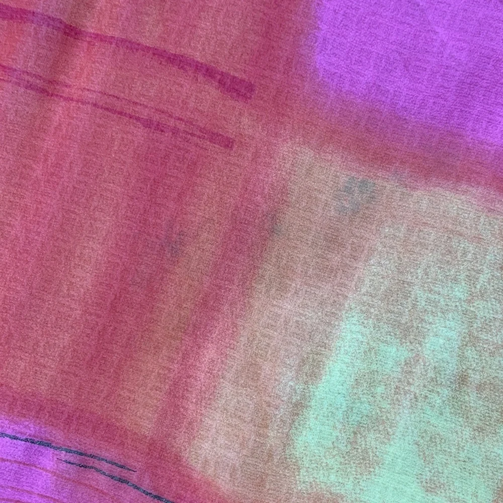 Liz Claiborne pink, yellow, and orange square silk scarf
